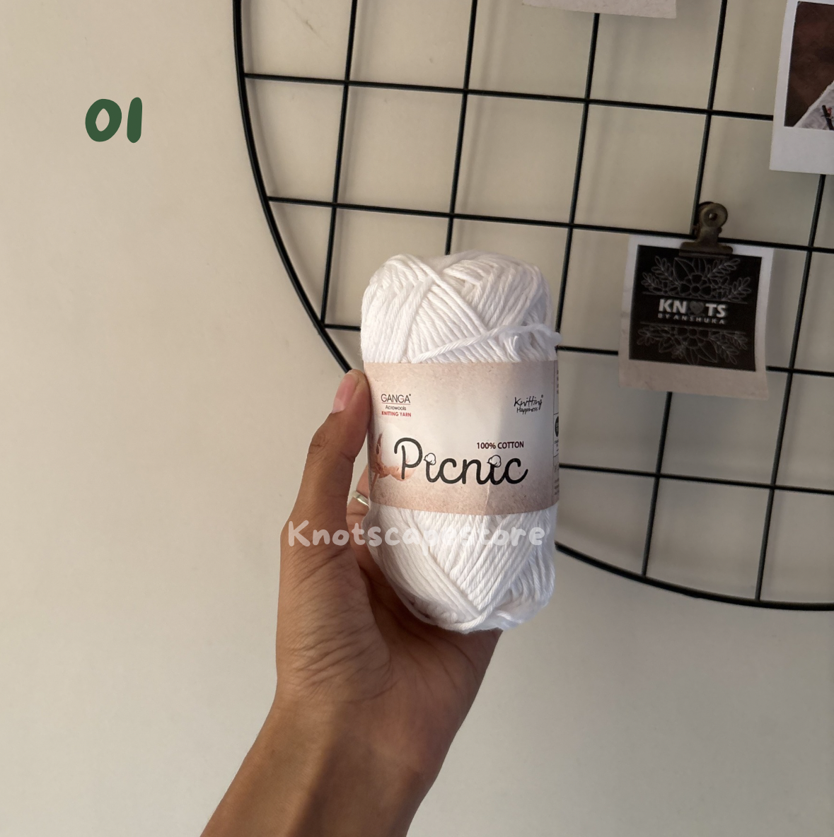 Picnic 100% cotton yarn 50g medium weight for crochet and knitting