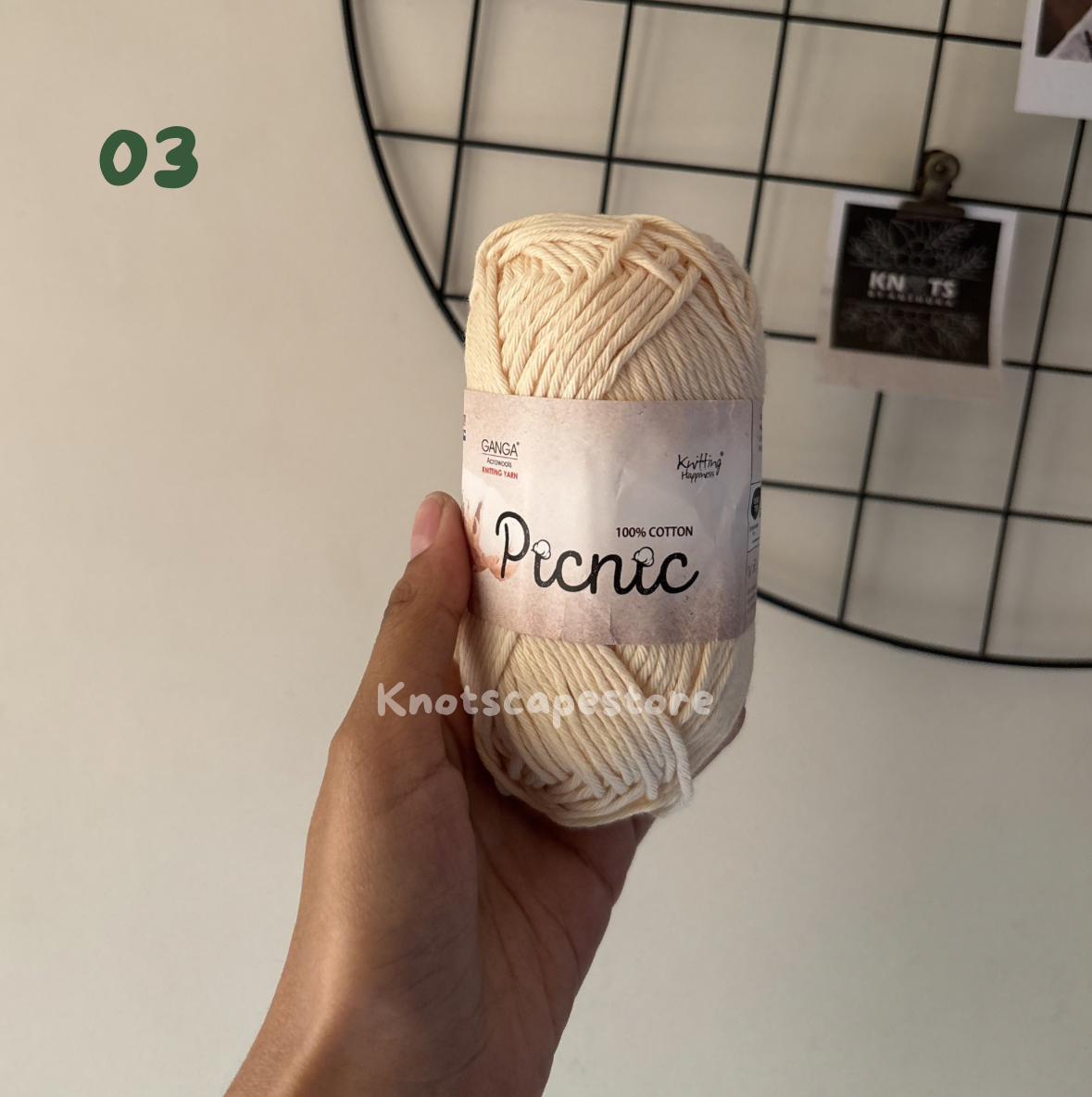 Picnic 100% cotton yarn 50g medium weight for crochet and knitting